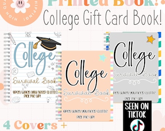 Printed College Survival Gift Card Book | College Care Package | High School Graduation Gift | College Gift For Kids from Parents