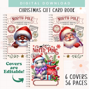 Druckbare Weihnachtsgeschenk Kartenbuch | Weihnachtsgeschenk-Kartenhalter | Uni Geschenk | Weihnachtsgeschenk für Erwachsene & Jugendliche | Individuell