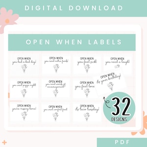Open wanneer-enveloppen voor studenten | Cadeaukaartjes openen wanneer | College zorgpakketten | Verzorgingspakketten voor dierbaren | Avery 5816-labels