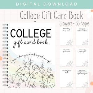 Druckbares College Geschenk Karte Buch | College Geschenkkarte Fotoalbum Seiten | Abschlussgeschenk | College Drop Off Geschenk