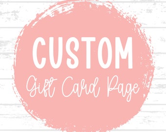 Custom Gift Card Book Page