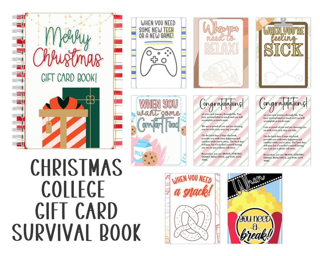 Christmas College Gift Card Book College Care Package High School