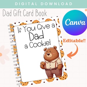 Printable, wenn Sie einem Vater ein Cookie-Geschenkkartenbuch | Papa Geburtstagsgeschenk | Vatertagsgeschenk Kartenbuch