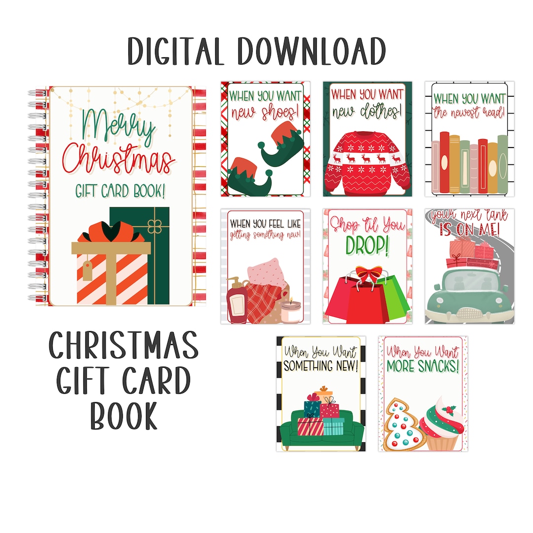 Printable Christmas Gift Card Book Christmas Gift Card Holder College Printable Christmas Gift Card Book Christmas Gift Card Holder College