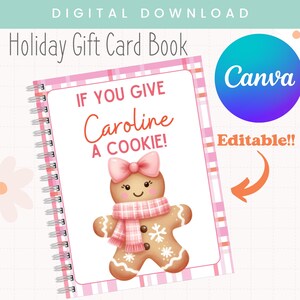 Printable Weihnachten, wenn Sie ein Cookie-Geschenkkartenbuch geben | Lehrer Weihnachtsgeschenk | Weihnachtsgeschenk für Kinder Weihnachten | Geschenkkartenbuch