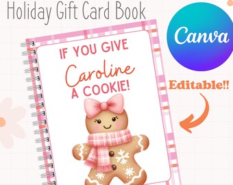 Printable Weihnachten, wenn Sie ein Cookie-Geschenkkartenbuch geben | Lehrer Weihnachtsgeschenk | Weihnachtsgeschenk für Kinder Weihnachten | Geschenkkartenbuch