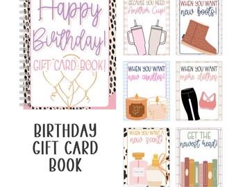 Livre de cartes-cadeaux joyeux anniversaire imprimable | Anniversaire d’une adolescente | Cadeaux d'anniversaire pour femmes | Livre de cartes-cadeaux pour adultes