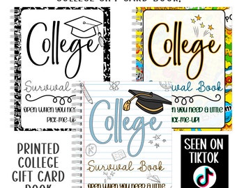 Printed College Survival Gift Card Book | College Care Package | High School Graduation Gift | College Gift For Kids from Parents