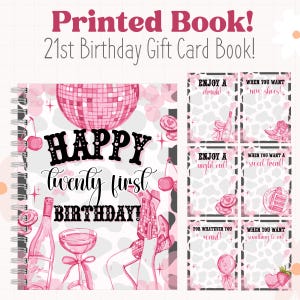 Printed Happy 21st Birthday Gift Card Book | 21st Birthday Gifts | Adult Gift Card Book | Birthday Gift Card Book