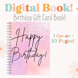 Libro de tarjetas de regalo imprimibles de feliz cumpleaños / Cumpleaños de niña adolescente / Regalos de cumpleaños para mujeres / Libro de tarjetas de regalo para adultos