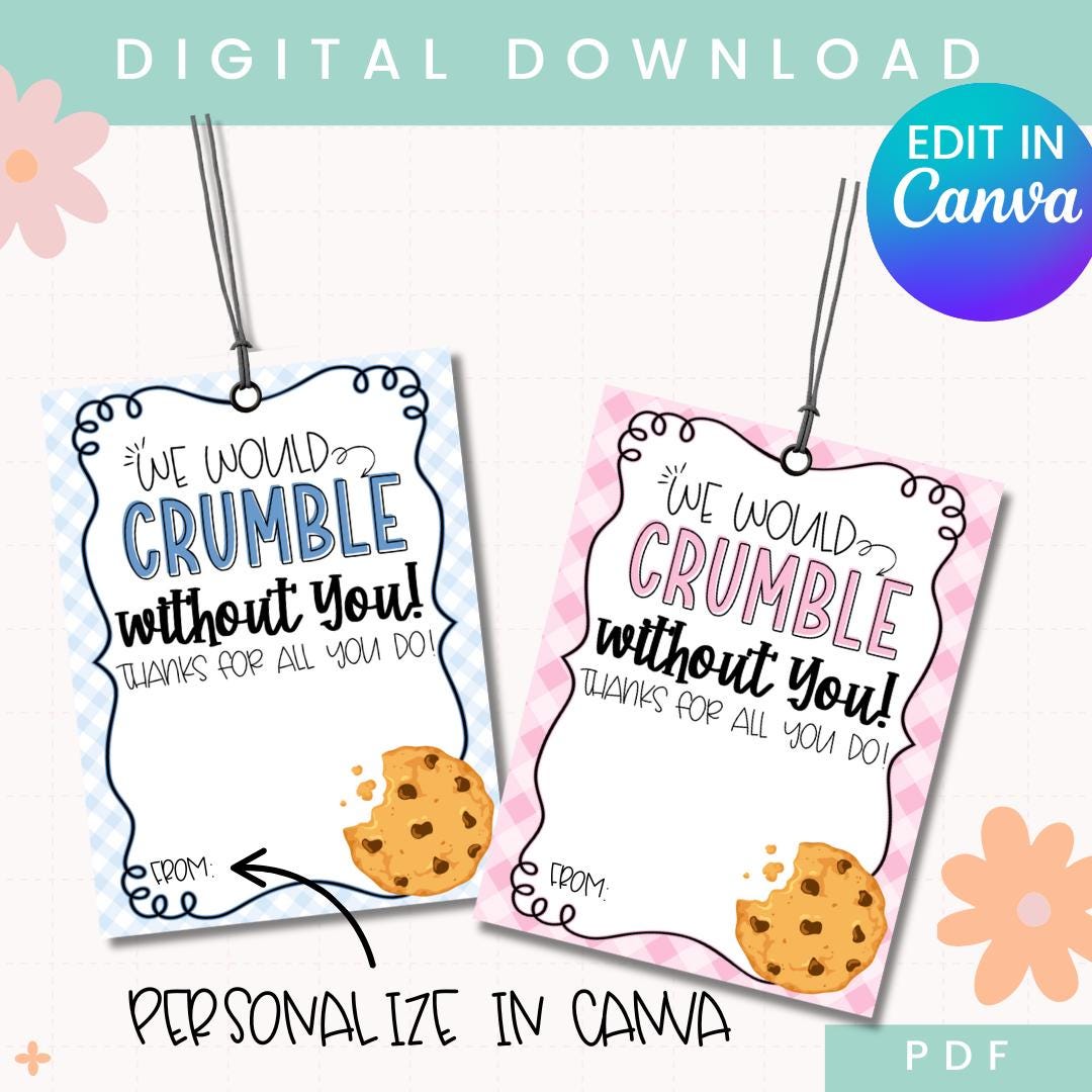 Printable Cookie Gift Tags | Teacher Appreciation Week | Administrative ...