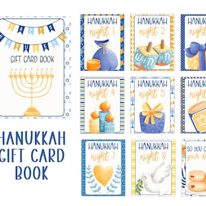 Carte-cadeau imprimable Happy Hanoukka | Cadeaux 8 nuits de Hanoucca | Cadeau des Fêtes | Hanoucca
