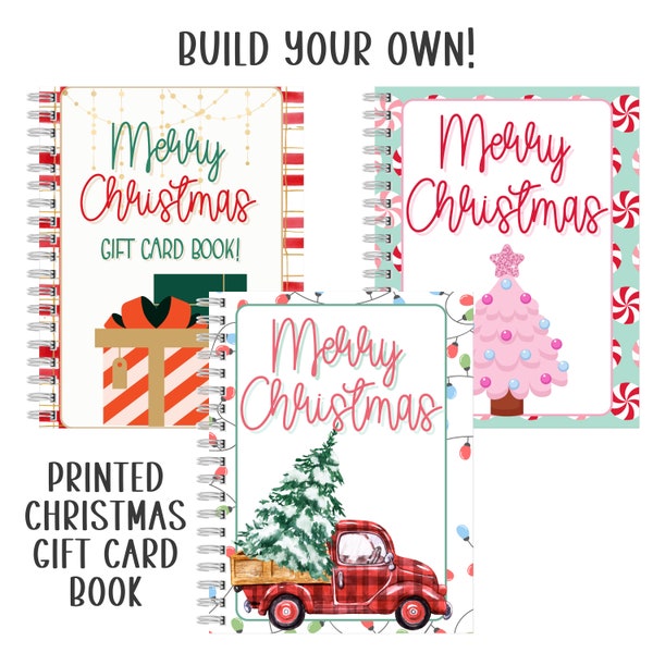 Printed BYO Christmas Gift Card Book | Christmas Gift Card Holder | College Gift | Christmas Gift for Adults & Teenagers | Build Your Own