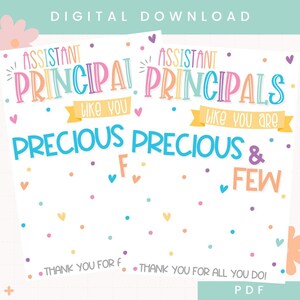 Printable Assistant Principal Appreciation Gift Card Holder | Assistant Principal Appreciation Week Gift | Assistant Principal Thank You