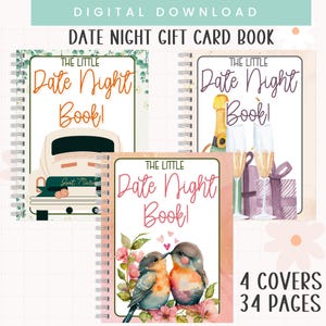 Afdrukbaar Date Night-cadeaubonboek | Vrijgezellenfeestcadeaus | Huwelijksreiscadeaus | Huwelijkscadeau | Eerste jaar of huwelijk | Jubileumcadeaus