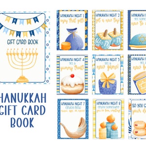 Carte-cadeau imprimable Happy Hanoukka | Cadeaux 8 nuits de Hanoucca | Cadeau des Fêtes | Hanoucca