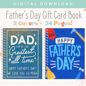 Afdrukbaar Vaderdagcadeaubonboek | Cadeaus voor papa | Vaderdagcadeaukaarthouder | Cadeaubon Fotoalbum