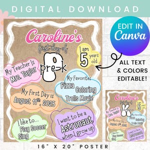 Editable First Day of School Banner | Back to School Banner Brown Paper Banner Template | Back to School Milestone Sign | Mini Banner Poster