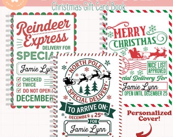 Printed Santa Christmas Gift Card Book | Christmas Gift Card Holder | College Gift | Christmas Gift for Adults & Teenagers | Build Your Own