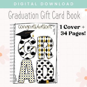 Carte-cadeau pour l'obtention du diplôme d'études secondaires | Carnet de cartes-cadeaux pour l'obtention du diplôme universitaire | Carnet de cartes-cadeaux imprimable