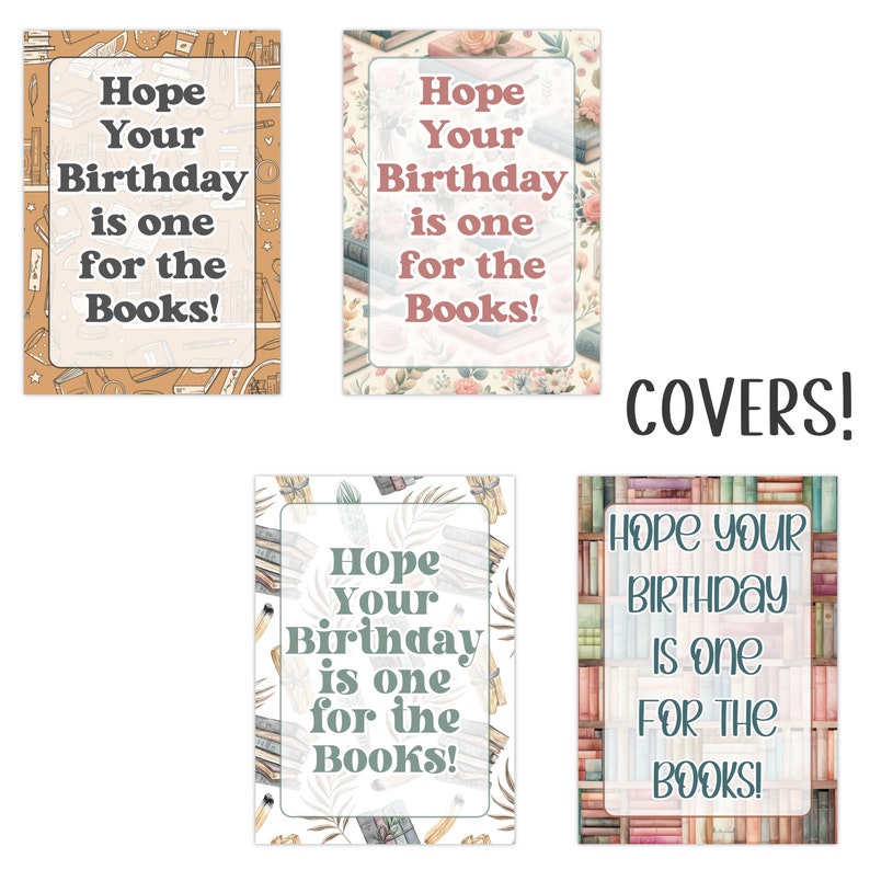 Printable Happy Birthday Gift Card Book | Gift for Book Lovers ...