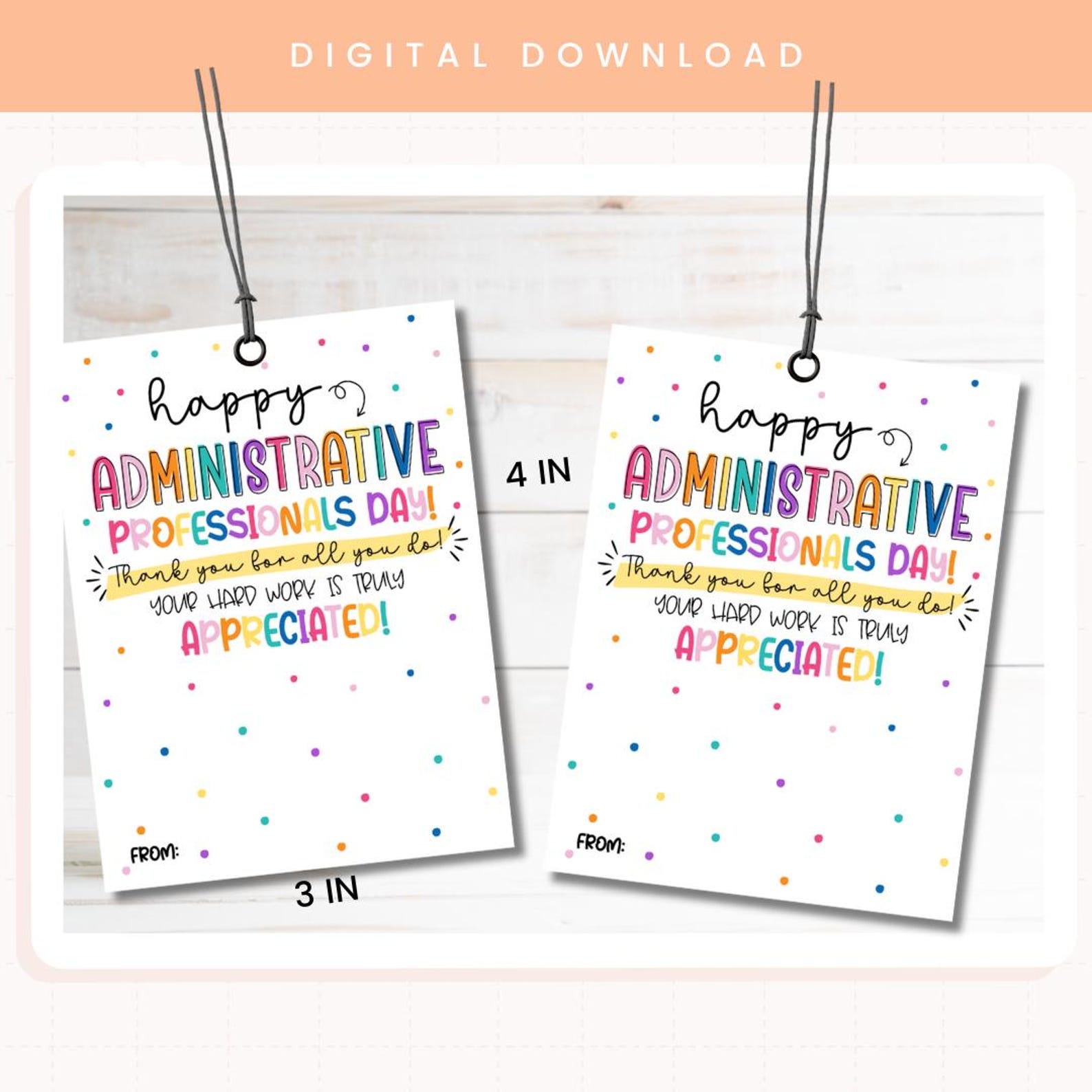 Printable Administrative Professionals Day Tags | Bundt Cake Gift Tags ...