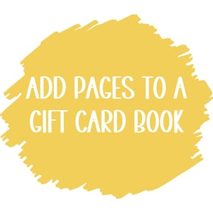 Additional Pre-Made Pages for Gift Card Books
