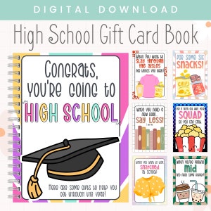 Libro imprimible de tarjetas de regalo divertidas para la escuela secundaria / Páginas para álbumes de fotos de tarjetas de regalo para la escuela secundaria / Regalo de graduación