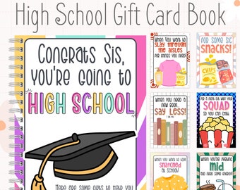 Printable Funny High School Gift Card Book | High School Gift Card Photo Album Pages | Graduation Gift