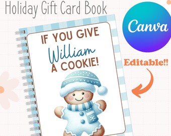 Printable Weihnachten, wenn Sie ein Cookie-Geschenkkartenbuch geben | Lehrer Weihnachtsgeschenk | Weihnachtsgeschenk für Kinder Weihnachten | Geschenkkartenbuch