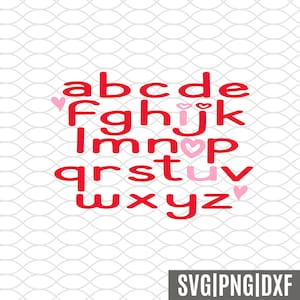 ABC I love You SVG | Valentine&#39;s Day SVG | Kid Valentine Day svg | Alphabet I love You svg | Cricut Cameo svg png dxf