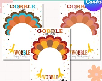 Gobble Till You Wobble Tags | Thanksgiving Treat Tag | Snack Cake Gift Tags | Thanksgiving Gift Tags for Kids