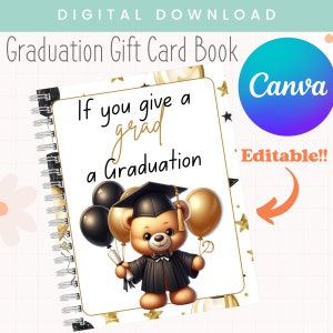 Afdrukbaar als je een koekje geeft | Afstudeercadeaukaartboek | Afstudeercadeau-ideeën voor universiteit, middelbare school, middelbare school, basisschool