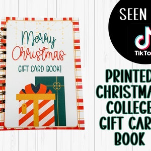 Printed Christmas College Survival Gift Card Book | College Care Package | High School Graduation Gift | College Christmas Gift