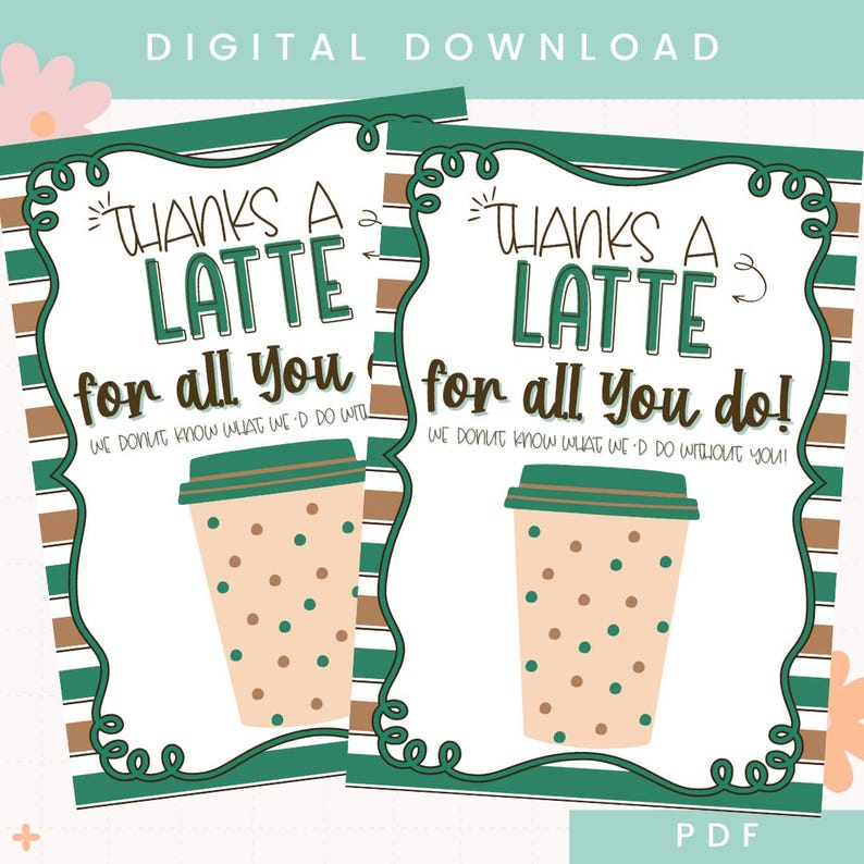 Printable Coffee Thank You Gift Card Holder | Teacher Appreciation ...