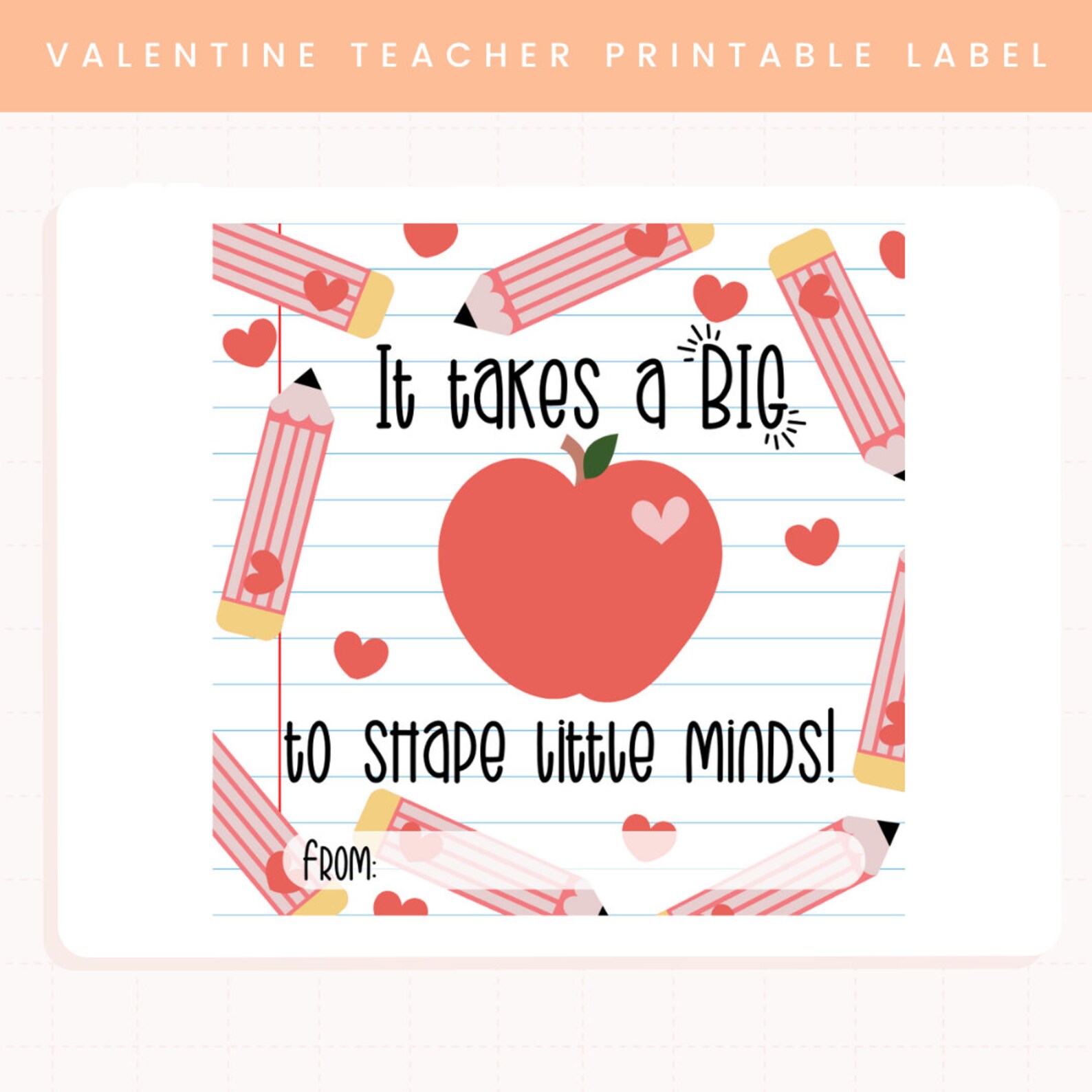Valentine Teacher Gift Tag Printable | Valentine's Day Teacher Gifts ...