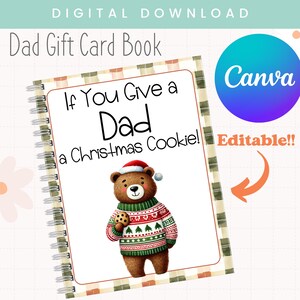 Printable, wenn Sie einem Vater ein Cookie-Geschenkkartenbuch | Papa Weihnachtsgeschenk