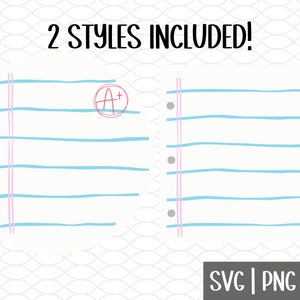 Strona zeszytu nauczyciela SVG | Ozdoba z papieru w linie dla nauczyciela SVG | Papier do zeszytu SVG | Papier w linie svg | Koszulka nauczyciela z podziękowaniami svg