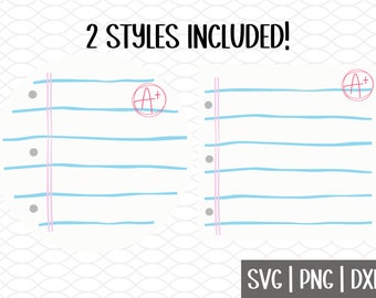 Teacher Notebook Page SVG | Teacher Lined Paper Ornament SVG | Notebook Paper SVG | Lined Paper svg | Teacher Appreciation svg Teacher Shirt