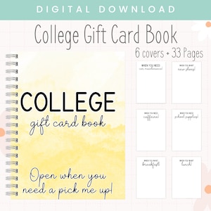 Druckbares College Geschenk Karte Buch | College Geschenkkarte Fotoalbum Seiten | Abschlussgeschenk | College Drop Off Geschenk
