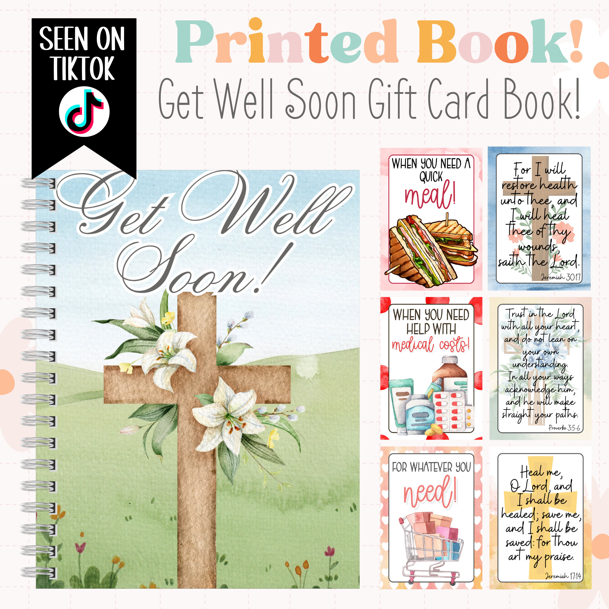 Printed Religious Get Well Soon Gift Card Book Prayers for the Sick Gifts for Someone Sick Gifts for Cancer Patients Care Package