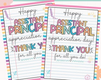 Printable Assistant Principal Appreciation Gift Card Holder | Assistant Principal Appreciation Week Gift | Assistant Principal Thank You