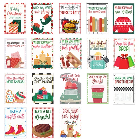Printable Christmas Gift Card Book Christmas Gift Card -  in 2023