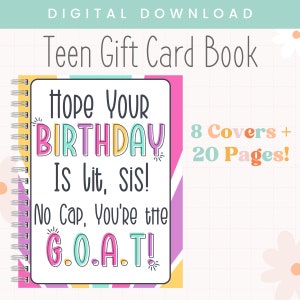 Libro di biglietti di auguri di buon compleanno stampabili per ragazze adolescenti / Regali per ragazze adolescenti / Regalo di compleanno per ragazze adolescenti / Idee regalo per la generazione Z