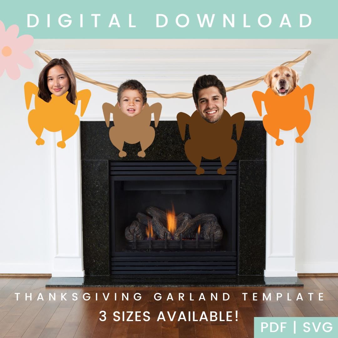 Turkey Garland Template Turkeys DIY Garland Friends Turkey Garland