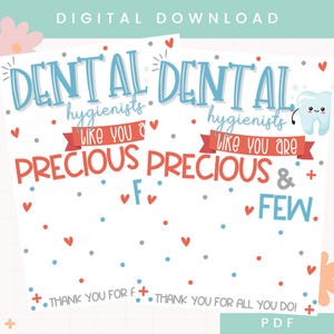 Porta-cartão-presente para impressão em homenagem ao higienista dental | Presente da Semana de Agradecimento ao Higienista Dental | Cartão de Agradecimento ao Higienista Dental