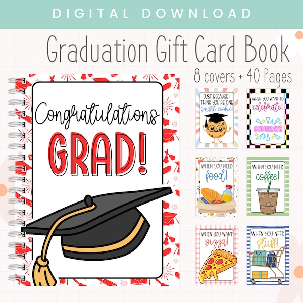 High School Graduation Gift Card Book | College Graduation Gift Card Book | Printable Gift Card Book