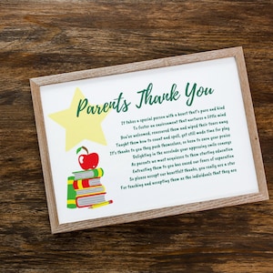 Digitaler Download Eltern Danke Lehrer Wertschätzung Gedicht Spezieller Lehrer Geschenk Wand Kunst Druck Verlass Geschenk