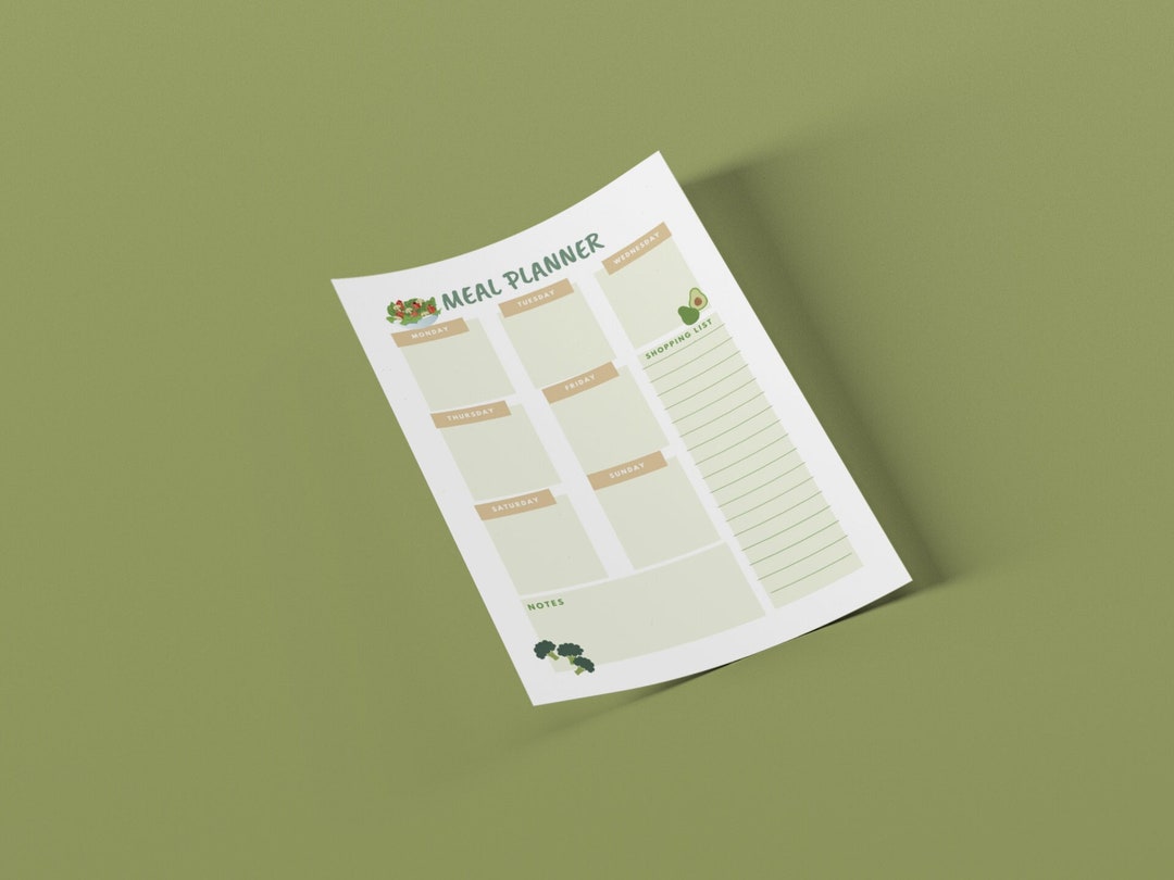 Digital Download Weekly Meal Planner Printable - Etsy