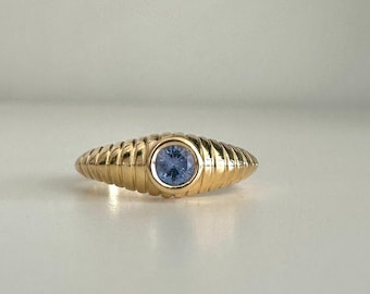 Gold Custom Sapphire Ring: Vintage Inspired Mina Ring | Blue Sapphire Dainty Ring